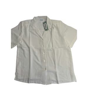 National White Button Front Blouse PL NWT (68_E1)